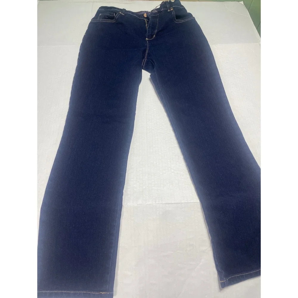 Gloria Vanderbilt Amanda High Rise Straight Leg Jeans Blue Indigo Womens Size 6